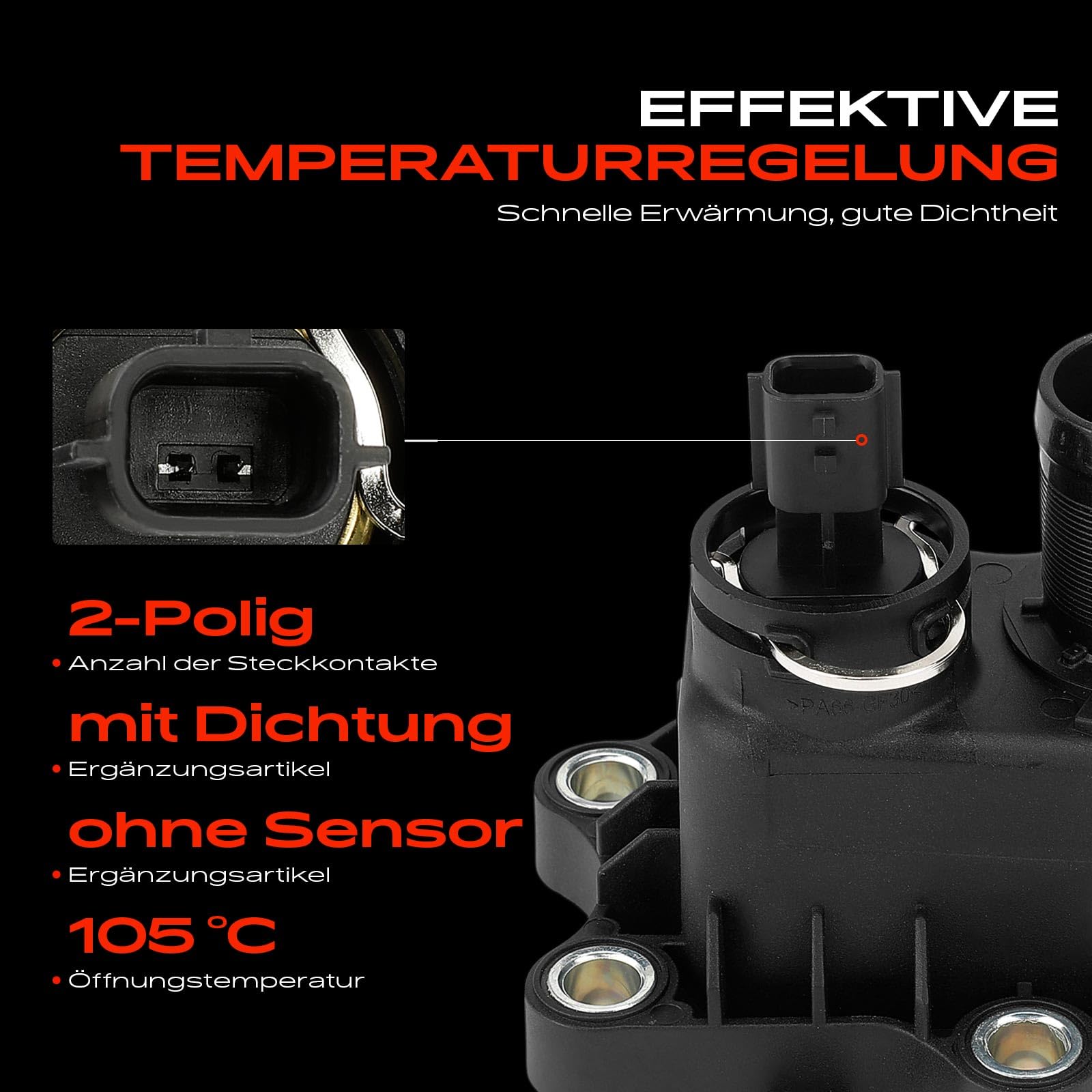 Frankberg Refrigerante del Termostato Benzina 2-Poli Compatibile con Twingo III BCA BCM Fortwo Cabriolet 453 Fortwo Coupé 453 Replace# 2812010180