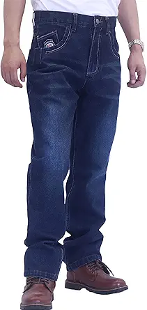 BOCOMAL FR Pants for Men Flame Resistant Jeans 14oz Heavy Duty Washed Work Jeans