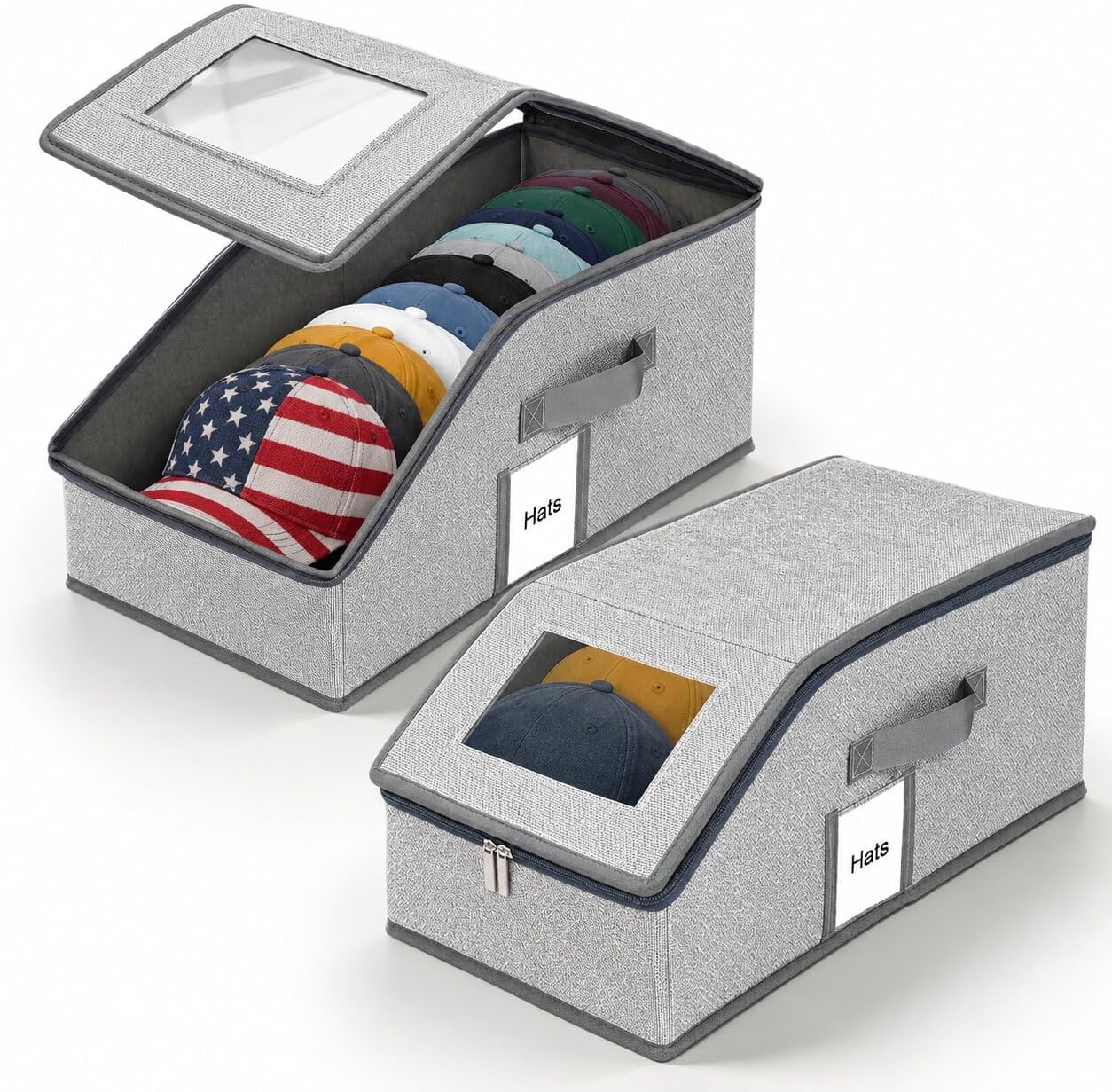 2 Pack Stackable Hat Organizer Storage for Baseball Caps for Closet