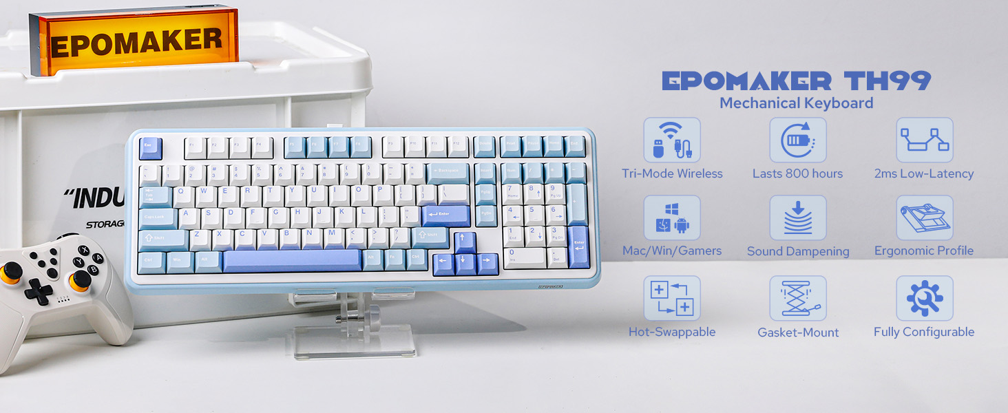 TH99 Tastiera Meccanica Wireless Tri-Mode, Tastiera