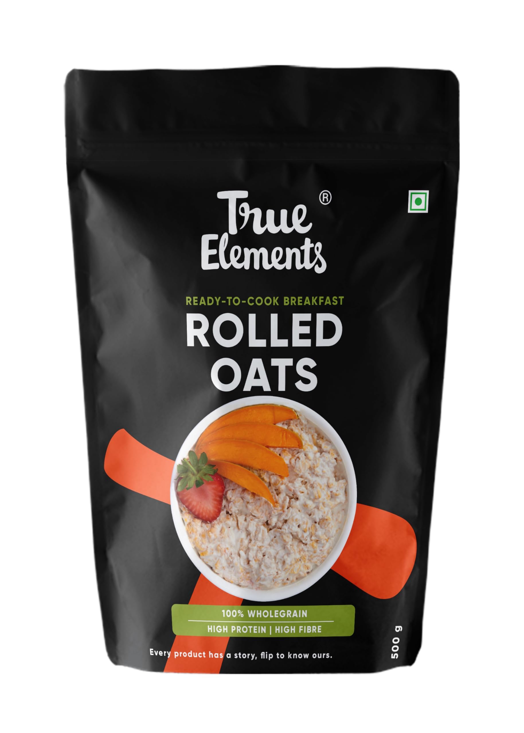 Rolled Oats 500g - Rolled Oats for Weight Management | Nutritious Breakfast | Rich in Protein | Gluten free Oats Combo | High Fibre Breakfast | 100% Wholegrain