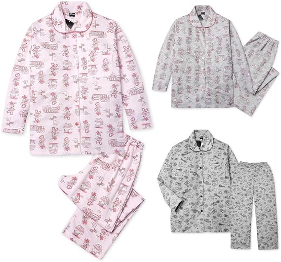 Amazon マリーちゃん Ll レディース パジャマ 長袖 Disney ディズニー ミニー マリー 上下組 前開き ナイトウェア キルト キャラプリント 婦人 パジャマ ルームウェアセット 通販