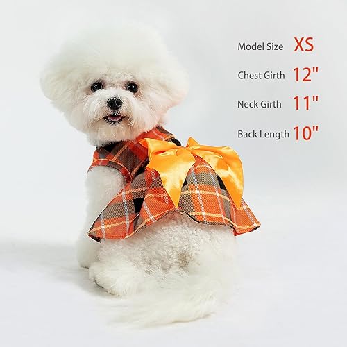 Miniatura 90 de PUPTECK Vestido de Navidad para perro, disfraz de cachorro, ropa para perros pequeños con falda de lazo, pijama Rojo (Navidad)
