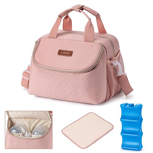BABEYER Breastmilk Cooler Bag with Ice Pack Pink