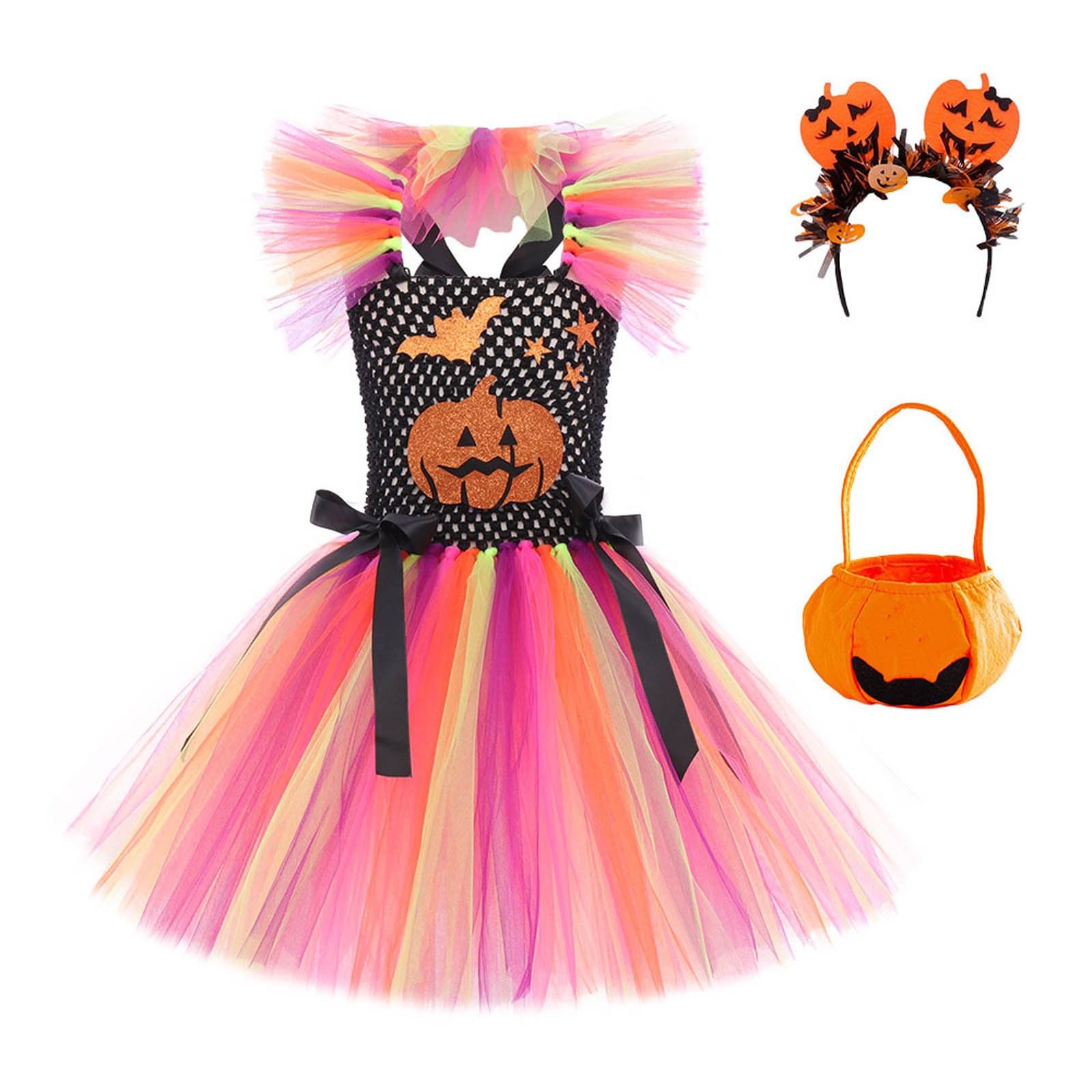 Generisch Incantevole abito da bambina a forma di zucca per feste e travestimenti