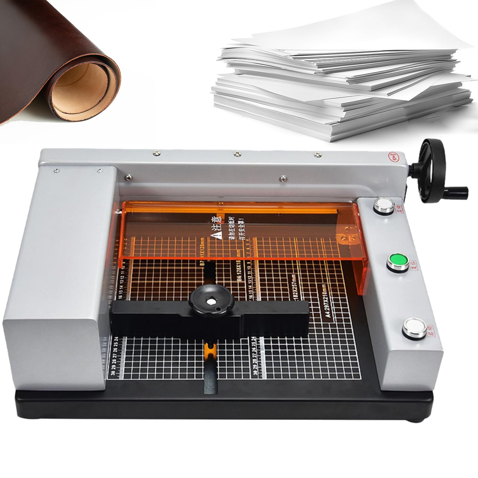 ASerZenith Electric Paper Cutter, Desktop Paper Guillotine Cutting, Industrial Leather Trimmer, Cutting Thickness 40Mm, Paper Cutting Machine Gridlines
