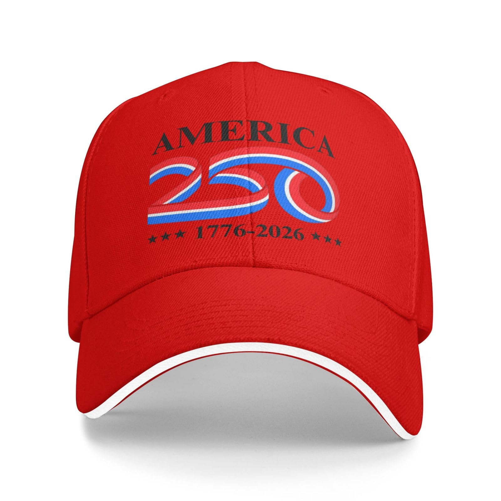 KWQDOZF 1776 2026 Hat America 250 Anniversary USA Patriot Baseball Cap Red