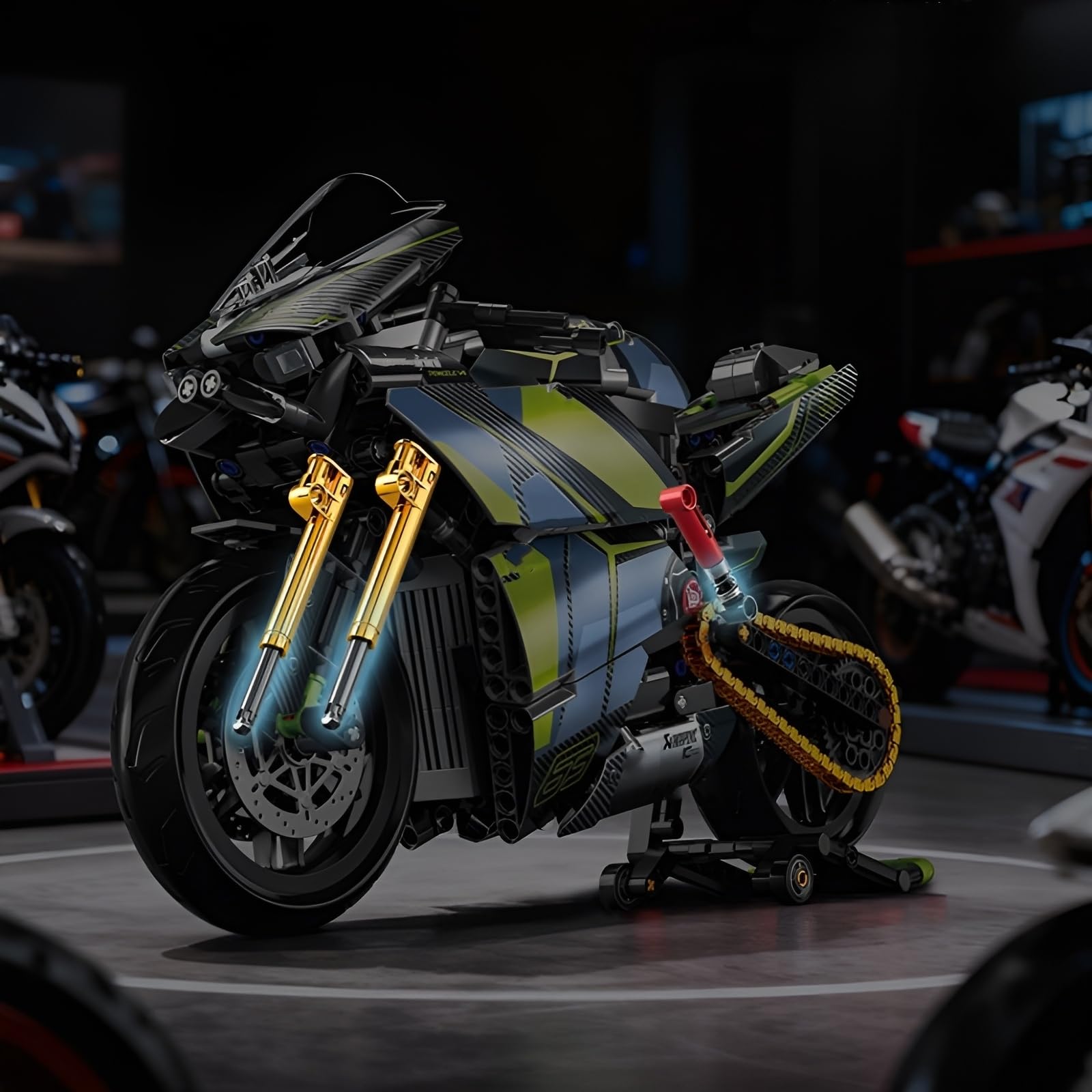 Blocs de Construction de Moto MG04, Briques de Serrage Superbike 1:8, 800 Pièces, Jouet pour Adultes et Enfants, Objet de Collection, Cadeau Décoration