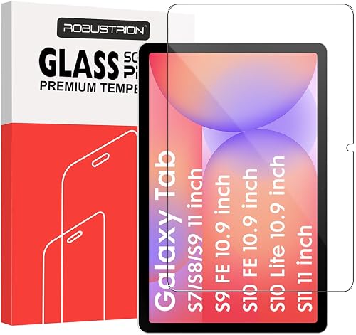 Robustrion Tempered Glass Screen Protector for Samsung Galaxy Tab S10 Lite 10.9" / S9 FE/Tab S11 /S10 FE/S9 /S8 /S7 11" Screen Guard for Samsung S10 Lite/S10 FE/S9 FE/S11/S9/S8/S7 Tablet - Pack of 1