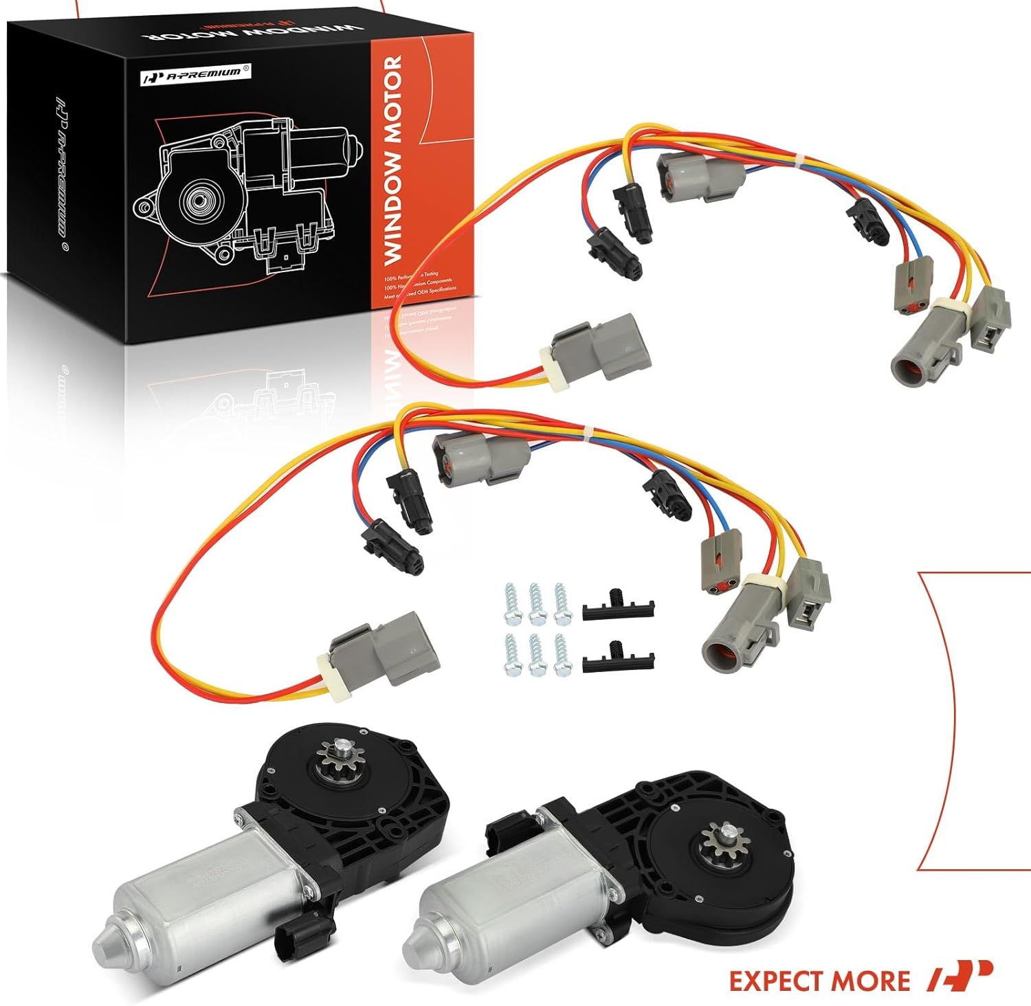 A-Premium Front Left and Right Power Window Lift Motor Compatible with Ford Explorer 1995-2001, Ranger 1987-1992, Explorer Sport Trac & Lincoln Mercury & Mercury Mountaineer, 2-PC Set