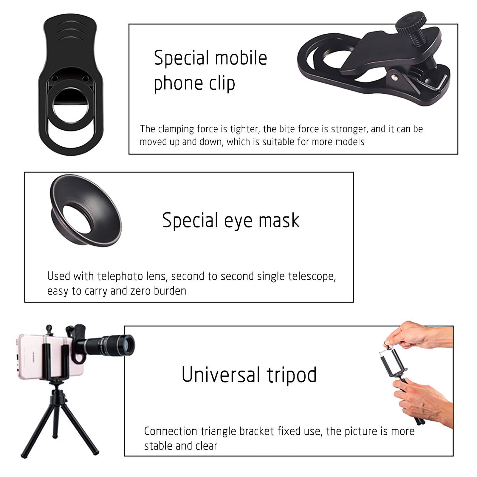 Tragbares Monokular-Teleskop für Smartphones, leistungsstarker 18x25-Optikzoom, wasserdicht, ideal für Erwachsene, Vogelbeobachtung, Camping, Wandern