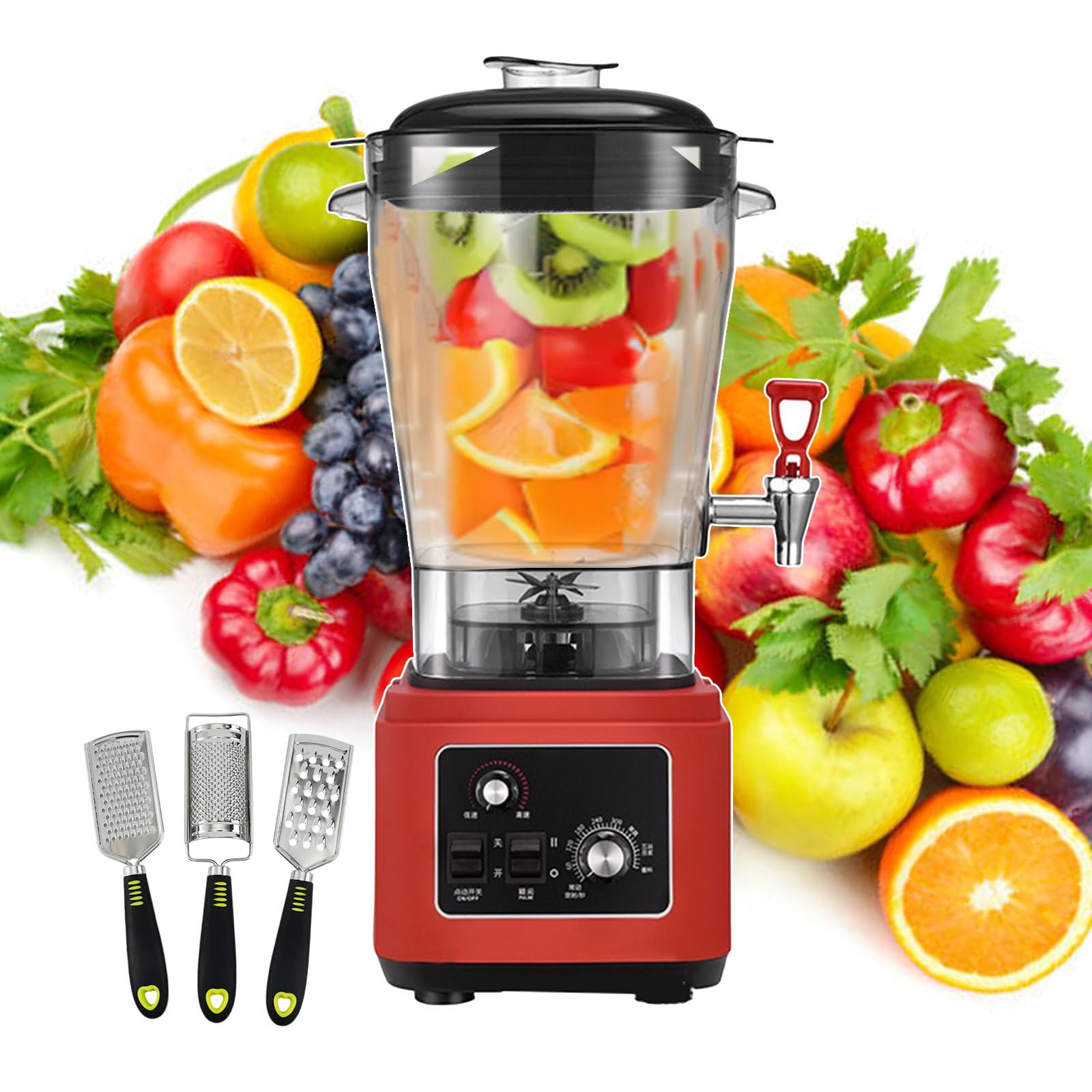AYCDL Countertop Blender for Fruit & Vegetable, Food Processors 2900W Juicing Cooking Machine with Timer, Soy Milk Grinder Mixer,11L,15L