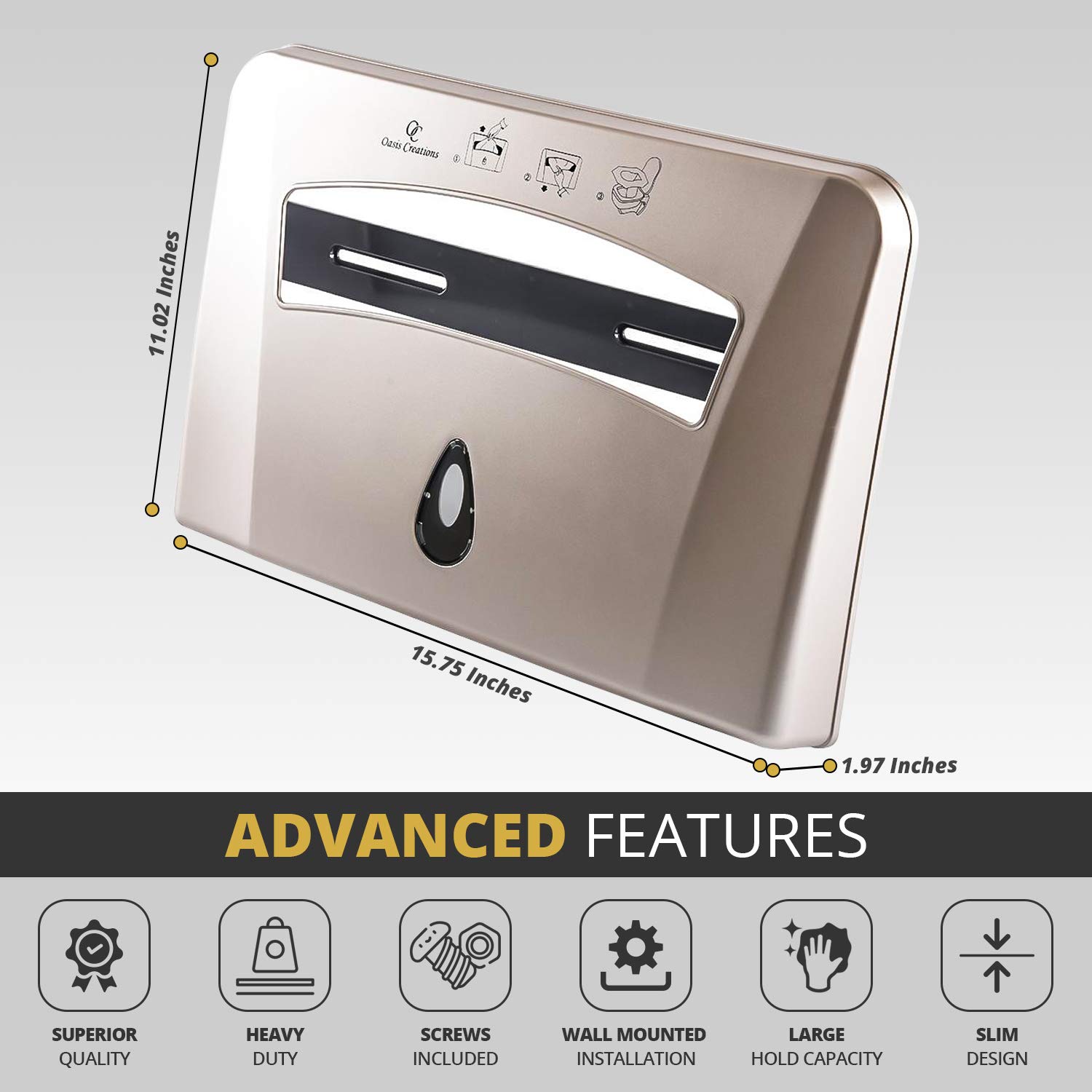 Amazon.com: Toilet Seat Cover Dispenser by Oasis Creations –Wall