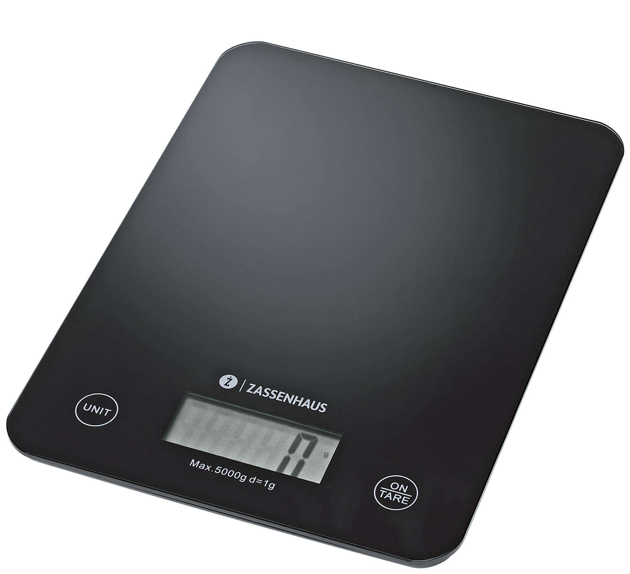 Zassenhaus Bilancia da cucina digitale Balance con funzione di ricarica USB, 5 kg/1 g, funzione di pesatura, particolarmente piatta, pannello di controllo con sensore touch