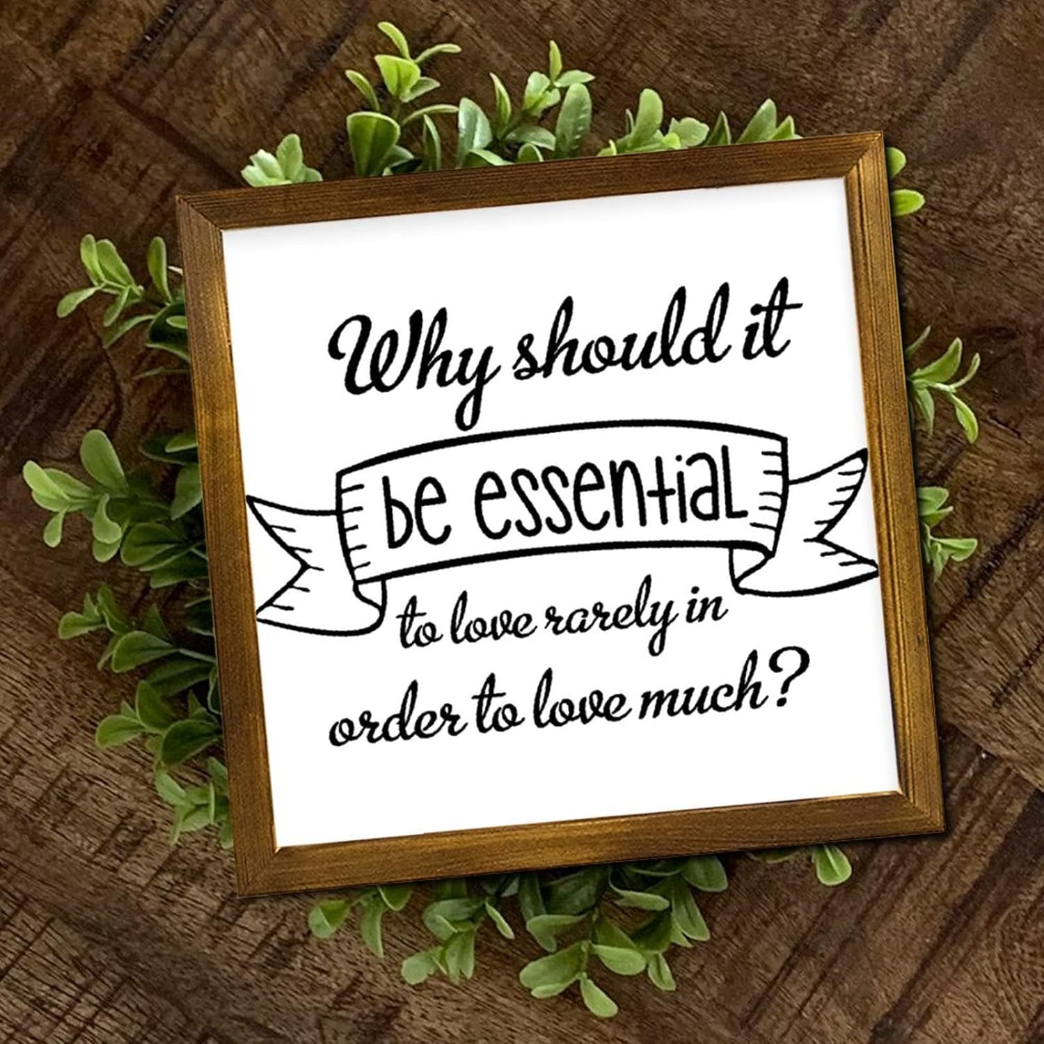Why Should It Be Essential to Love Wood Framed Sign Family Phrase Wooden Plaque Farmhouse Wall Decor Farmhouse Rustic Wooden for Laundry Room Bathroom Bedroom Home Housewarming Gift 12x12 Inch