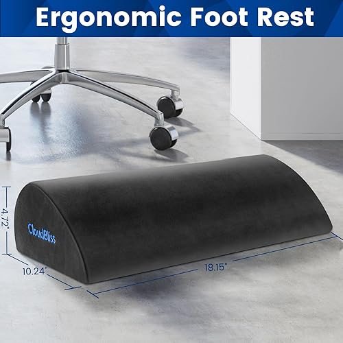 Miniatura 2 de CloudBliss Reposapiés para debajo del escritorio en el trabajo, accesorios de escritorio de oficina con espuma suave y funda extraíble lavable,