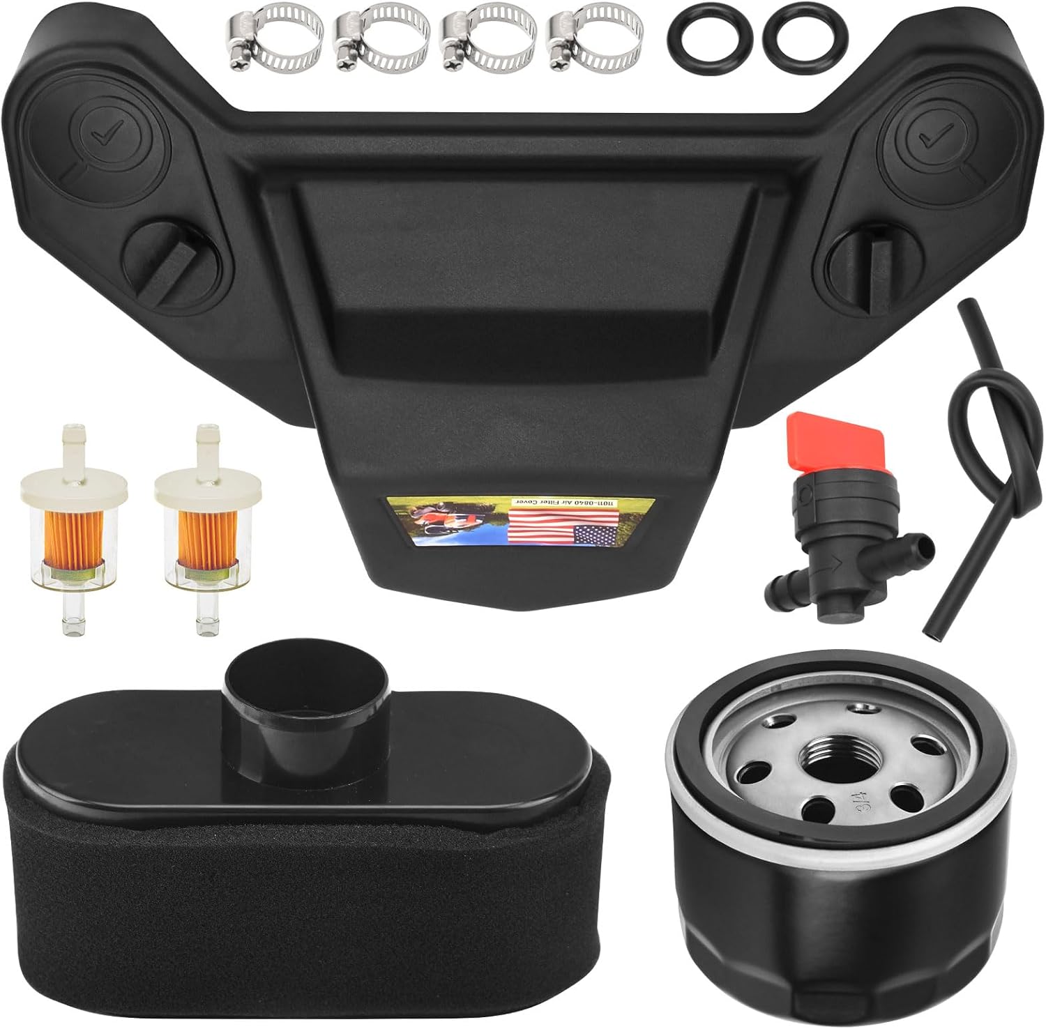 11011-0920 Air Filter Case & FR691V Lawn Mower Tune Up Kit Compatible with Kaw-asaki FS481V FS541V FS600V FR651V FR730V FS481V Mower Engines, Replace 49065-7007 Oil Filter 11013-7047 Air Filter