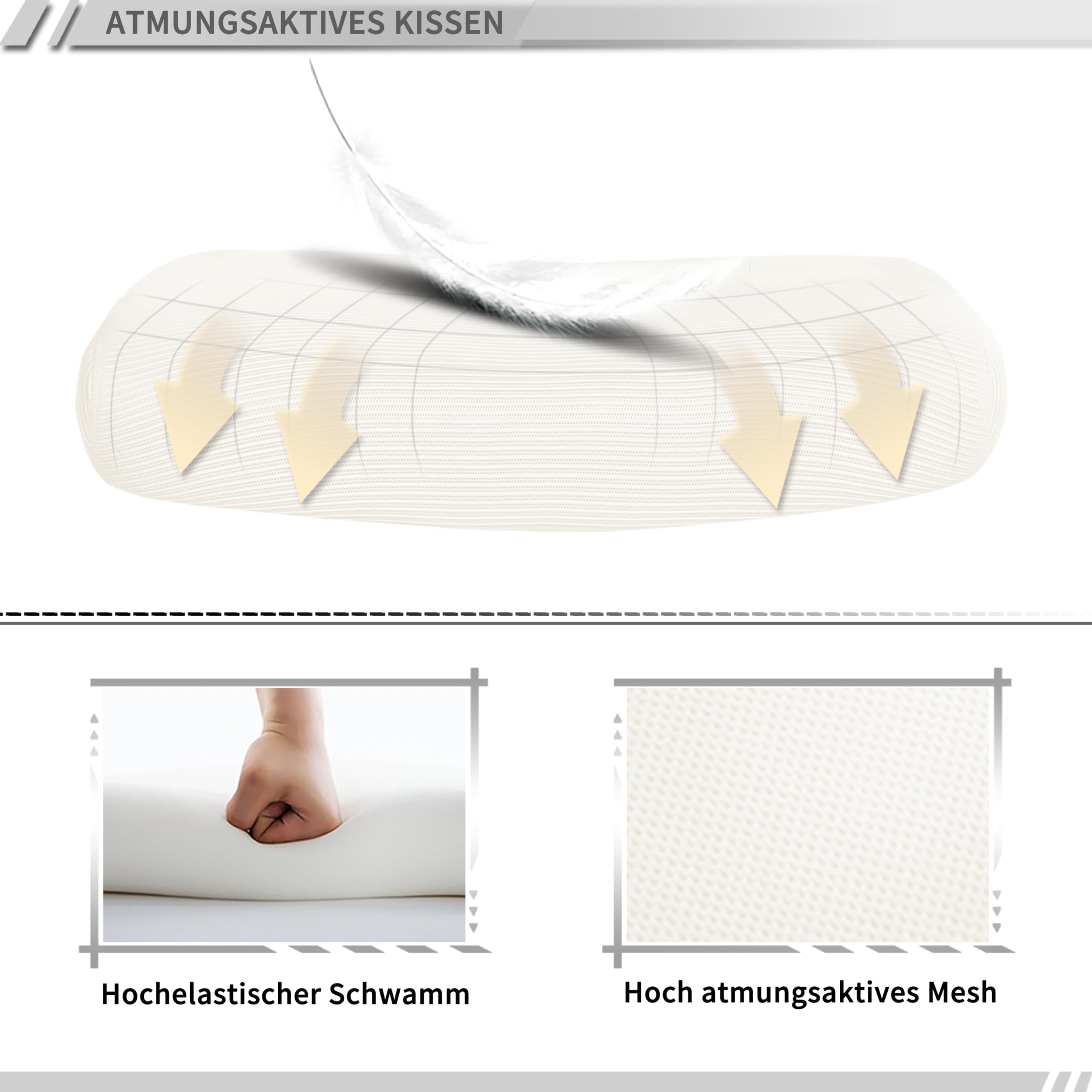 UEV Ergonomisch Bürostuhl aus Mesh, Schreibtischstuhl mit Fußstütze, Drehstuhl mit Verstellbarer Kopfstütze Lendenwirbelstütze, höhenverstellbar neigbar bis 135°, atmungsaktiver Stoff, Beige