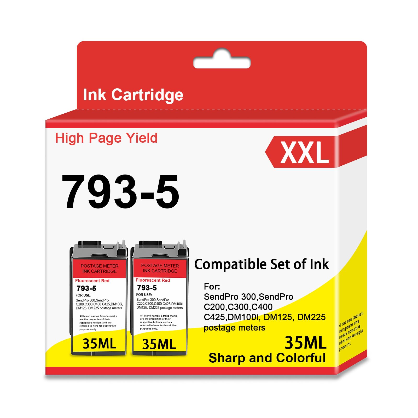 SL-793-5 Ink Cartridge 2-Pack (35ml*2) Replacement for Pitney Bowes