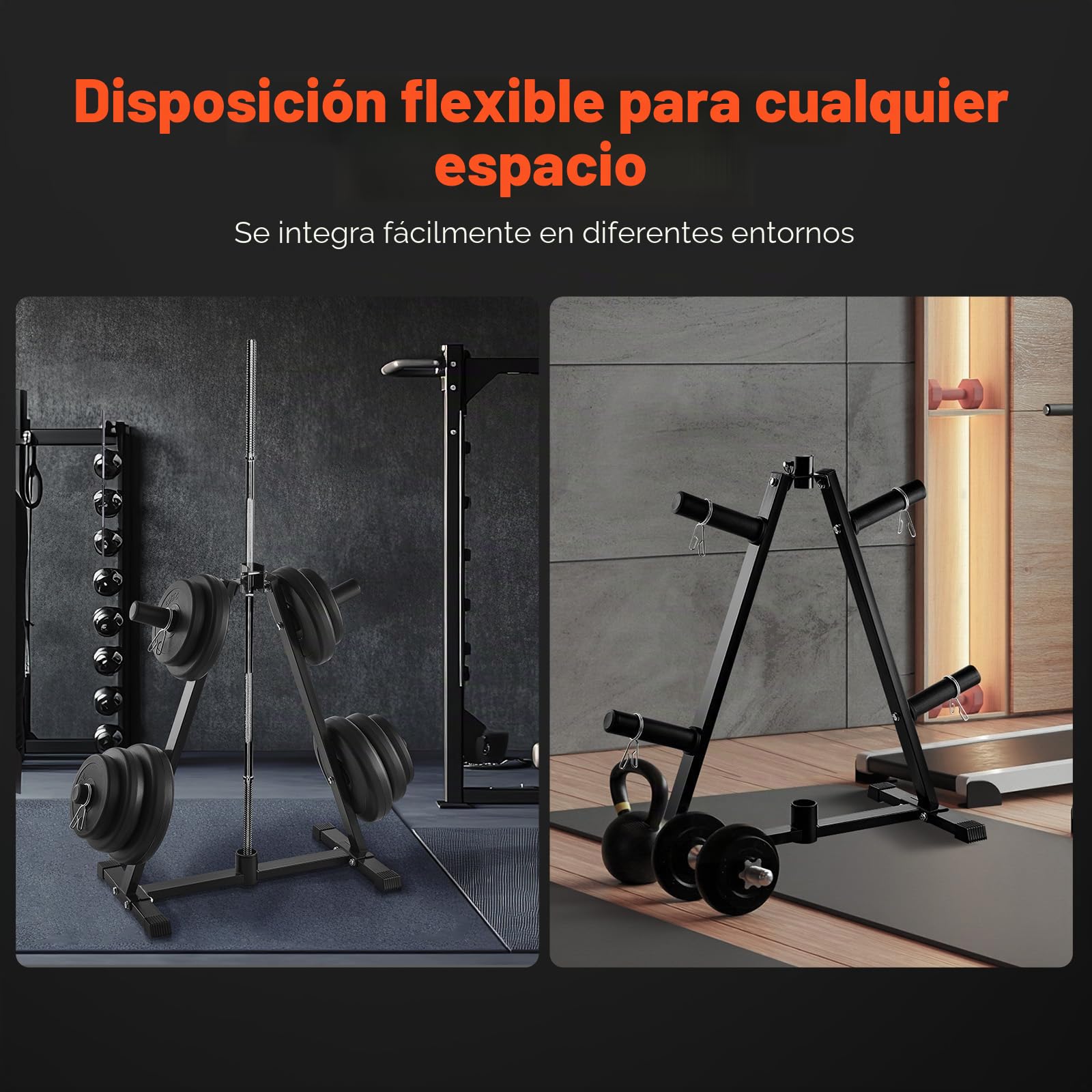VEVOR Soporte para Discos de Pesas con Estructura en Forma de A, Soporte para Discos de Pesas Estándar, Carga de 136 kg, Soporte para Almacenar Pesas de Gimnasio en Casa, Negro, 930 x 420 x 865 mm