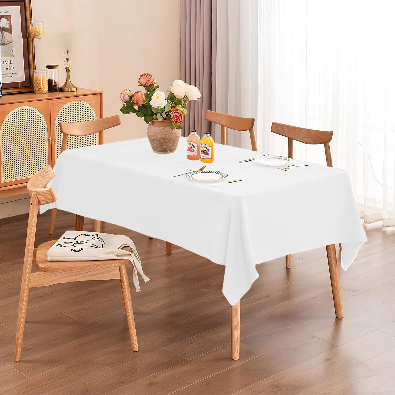 Gee Di Moda Tovaglia Rettangolare Nera 178x305 Cm – Elegante E Lavabile Per Tavolo Da Buffet, Matrimoni E Feste