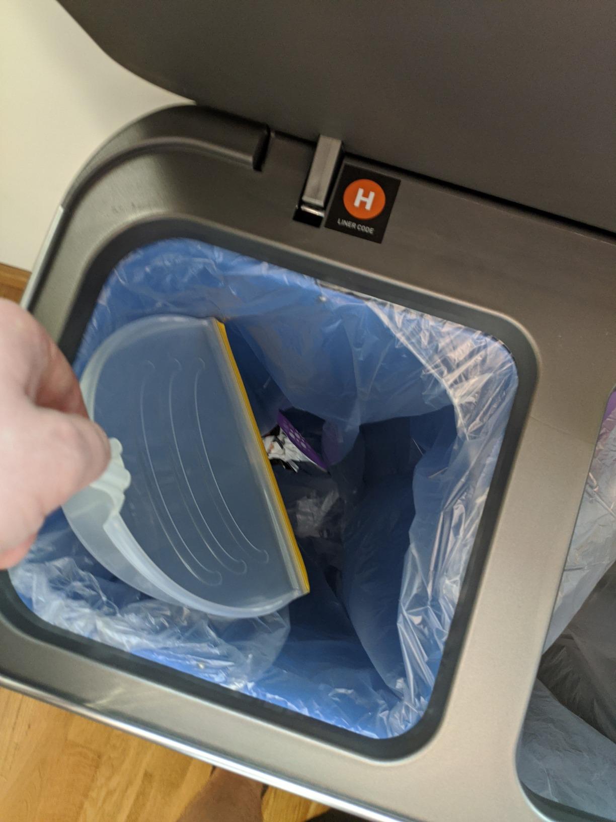 simplehuman CW2025 58 Liter, Rechteckiger Doppelfach Treteimer mit