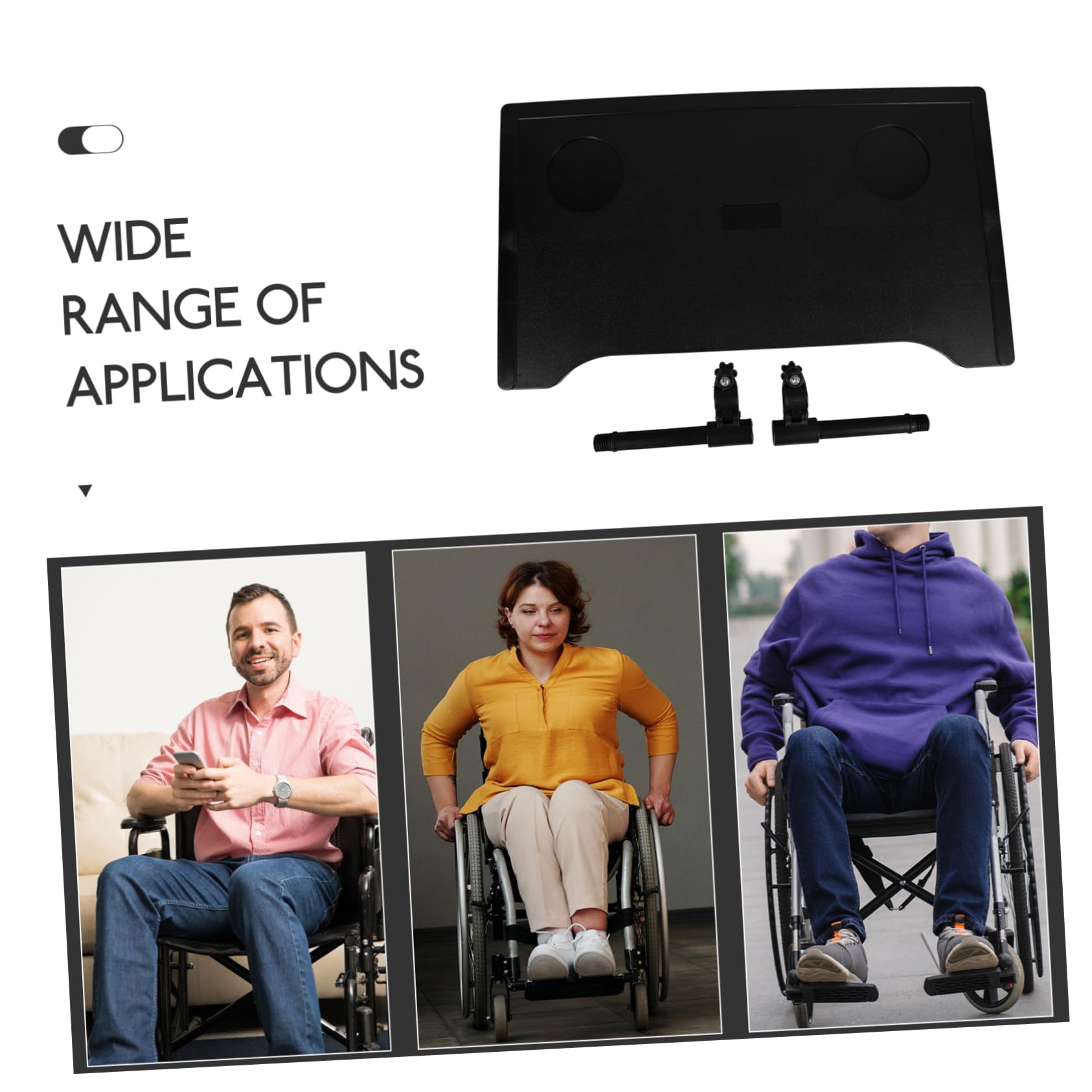 PLAFOPE Bandeja para Comer Duradera para Silla de Ruedas de Abs, Tablero de Mesa de Comedor Ligero y Compatible Mayoría de Sillas de Ruedas, Adecuado para Uso Diario y Personas Mayores