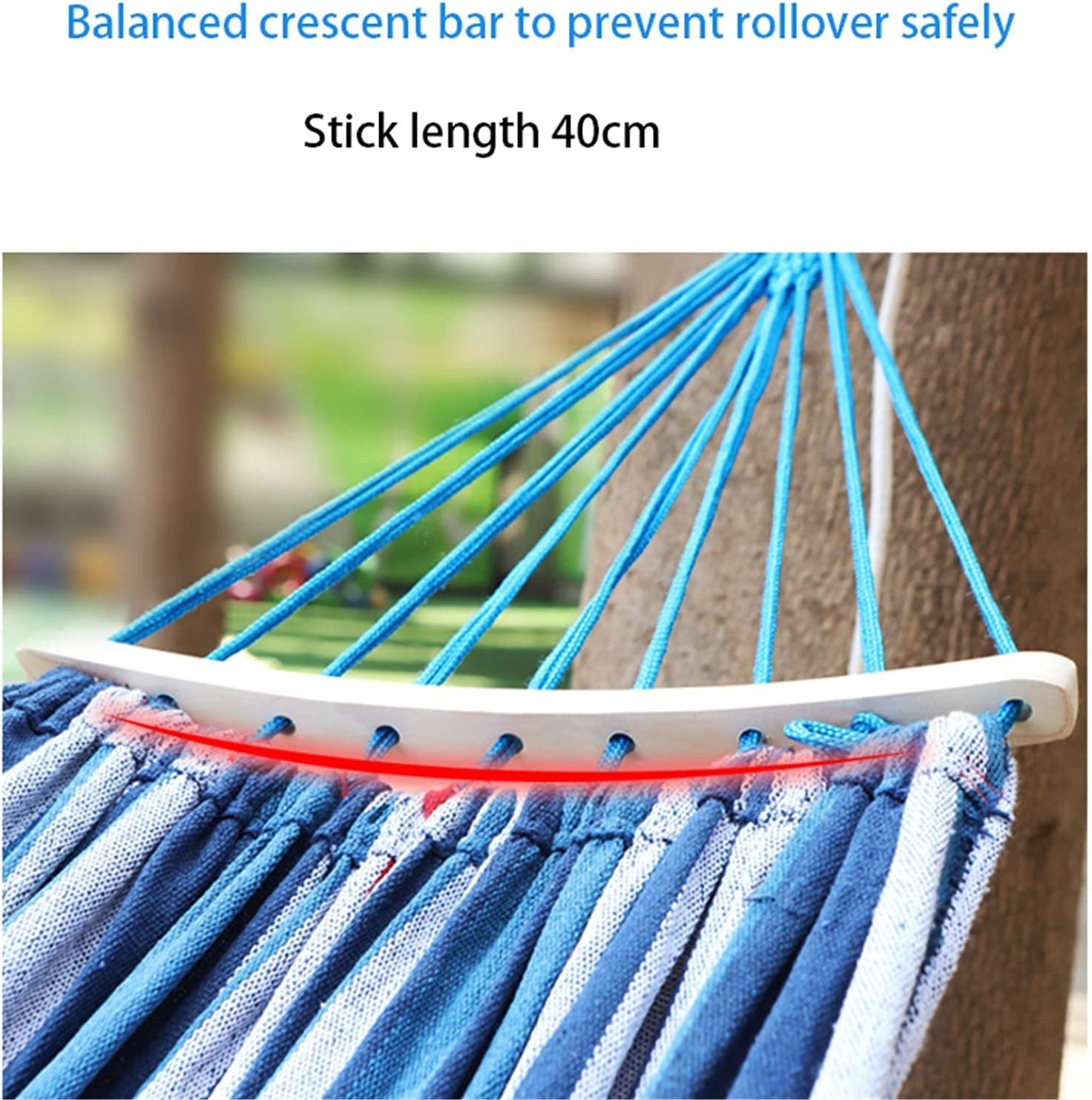Hamak Ultralekki, Hammock Outdoor Camping Hamak Podróżny Gruby Płócienny Dorosła Huśtawka Anty-rollover Do Wewnętrznych Ogrodów Zewnętrznych na Kemping, na Zewnątrz(B,200 * 150cm)