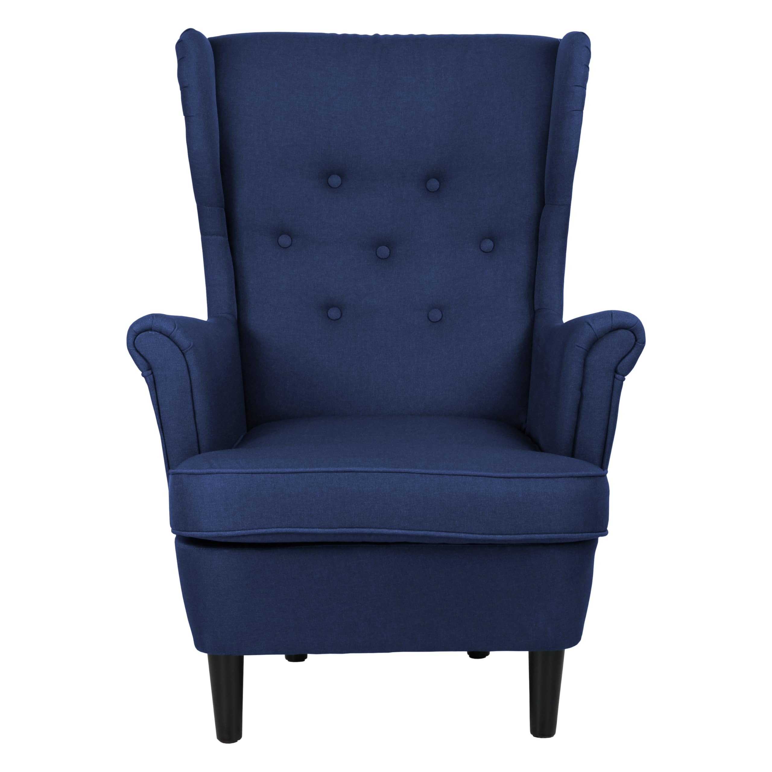 Totò Piccinni Set Poltrona e Pouf LILIBET classica comoda con braccioli e schienale alto per un massimo Relax (Set Poltrona con Pouf, Blu)