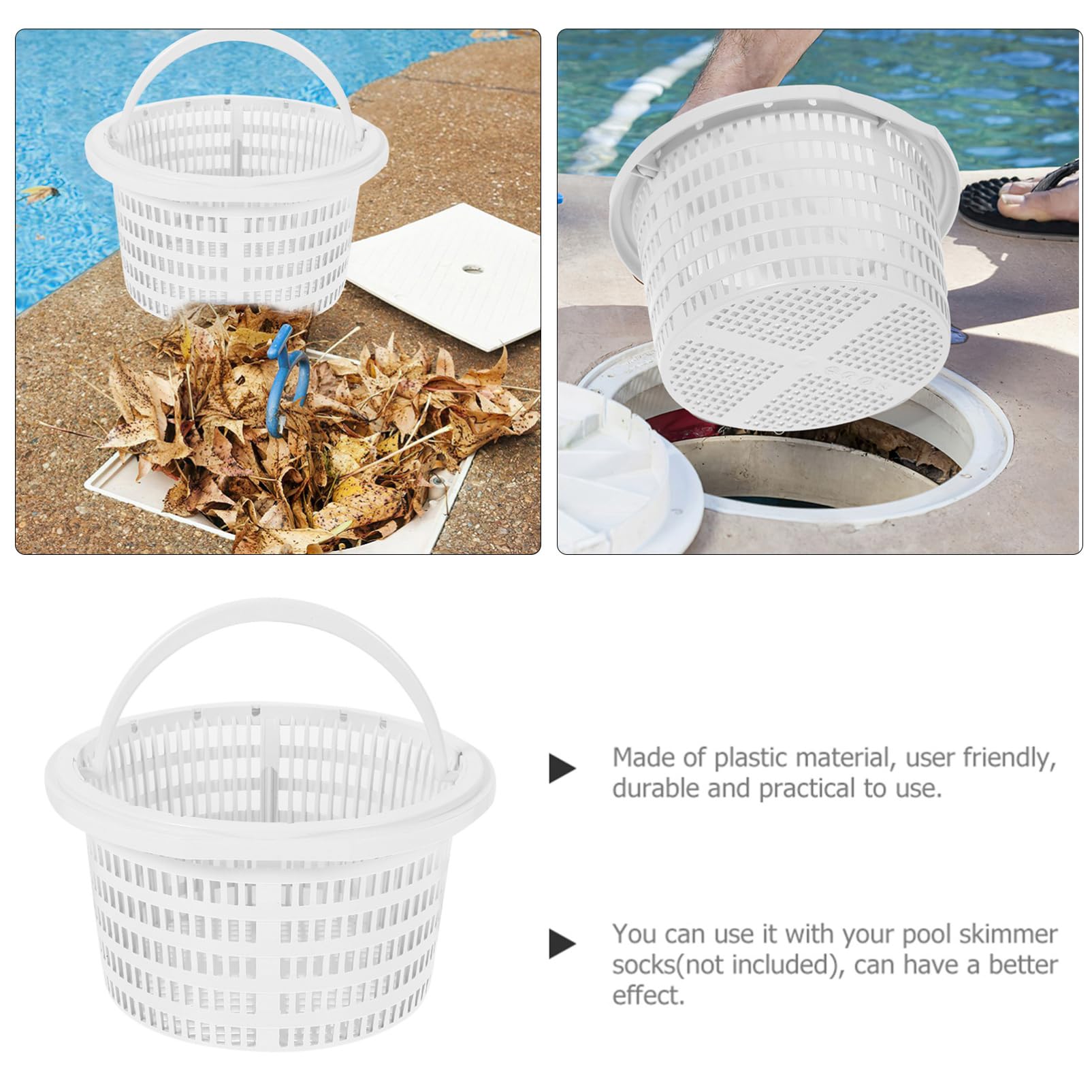 Toddmomy 4 Piezas Accesorios para Piscina cestas para Skimmer de Piscina Balde Limpiar Piscina filtros de Piscina Suministro de Filtro Cesta colador de Piscina el plastico