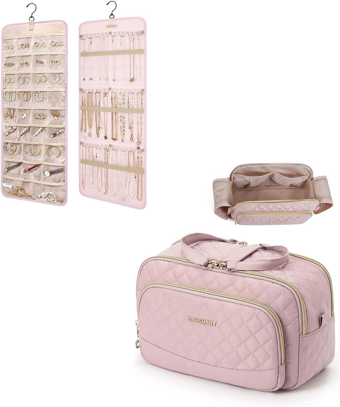 BAGSMART Travel Jewelry Organizer Roll