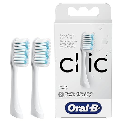 Oral-B Clic Cabezales de cepillo de dientes de repuesto, limpieza profunda, blanco, 2 unidades