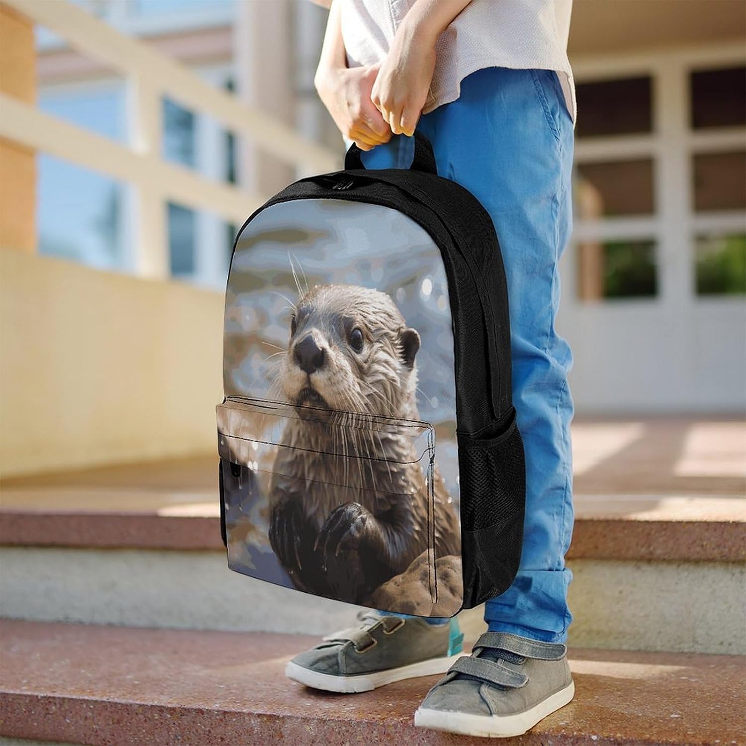 Otter Playing in The Water Backpack Daypack Travel Backpack | Lightweight Casual Laptop Backpack for Women Men Aesthetic Travel Bag for Weekender Business Hiking Outdoor