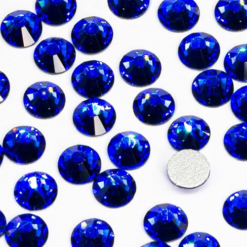 400 unidades de diamantes de imitación de uñas azul rey SS30 a granel de zafiro de cristal a granel, arte de uñas de 0.236 pulgadas (0.236 in),