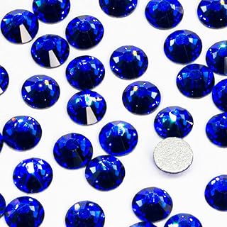 400pcs SS30 Royal Blue Nail Rhinestones Bulk Crystal Sapphire Nail Art 6mm Nail Charms Flatback K9 Glass Gems Beads Stones Diamonds Glue Fix for Eye Makeup Nail Jewels Crafts Clothes Shoes DIY