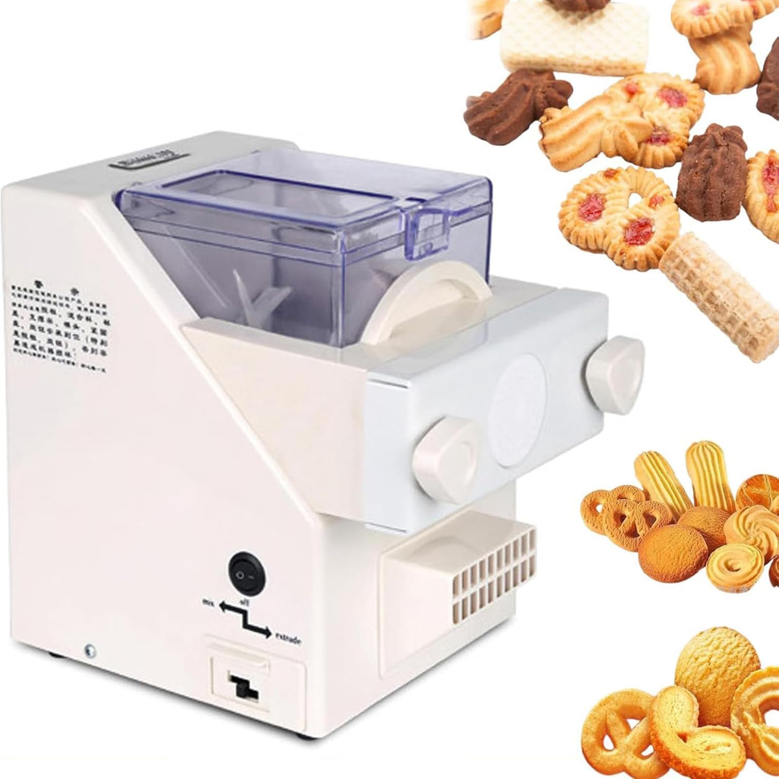 Macchina automatica per biscotti da 180 W, con 8 ugelli e 6 stampi per biscotti, produzione rapida e uniforme per pasticceria e cucina