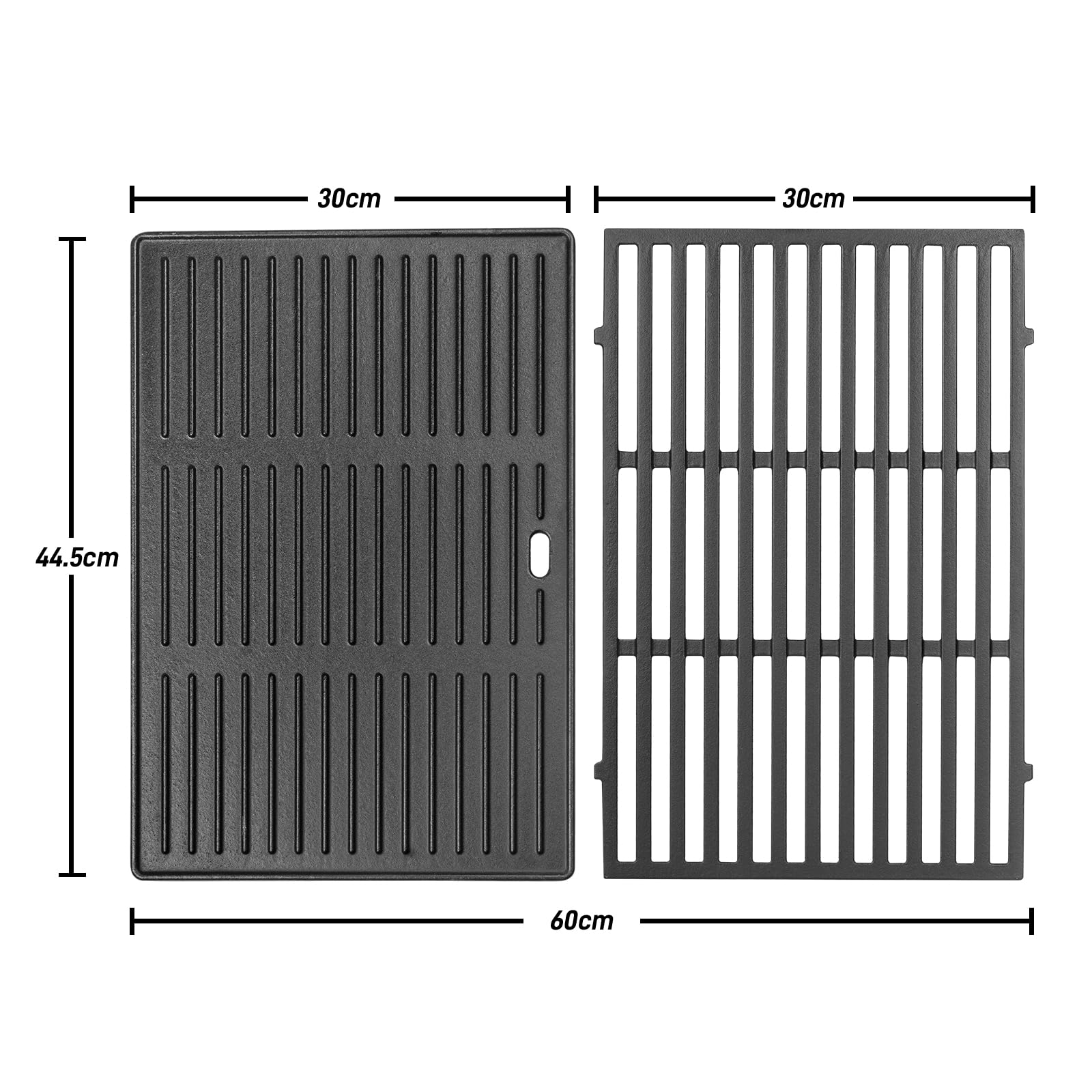 7638 - Parrilla y sartenes de hierro fundido para Weber Spirit I & II 300 Series, Spirit E310, E320, S310 (con botones de quemador delanteros), 44,5 cm de repuesto para la serie Weber 300