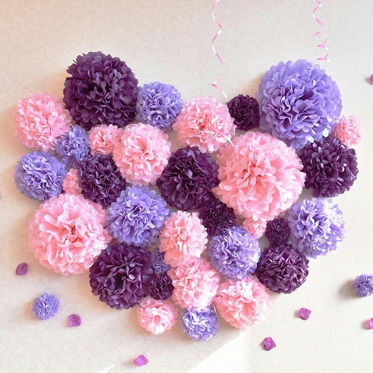 12 Pompon Di Carta Velina Per Decorazioni | Fiori Giganti Per Matrimoni, Compleanni | Decorazioni Appendibili - Foto 5