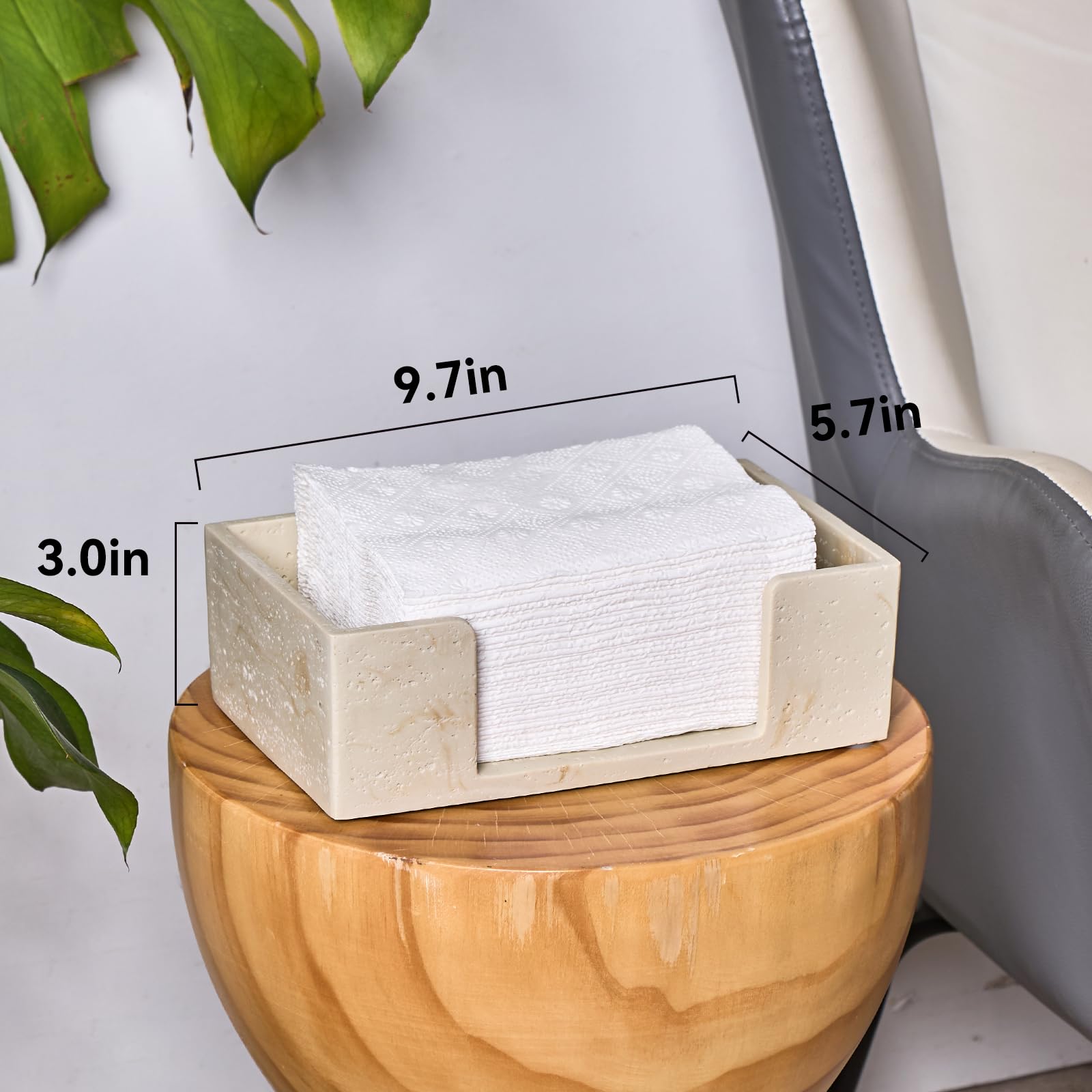Servilletero de baño con texturas de travertino natural, dispensador de toallas de papel para encimera, plegable en C, triple, plegado en Z, organizador de toallas de mano desechables, soporte para