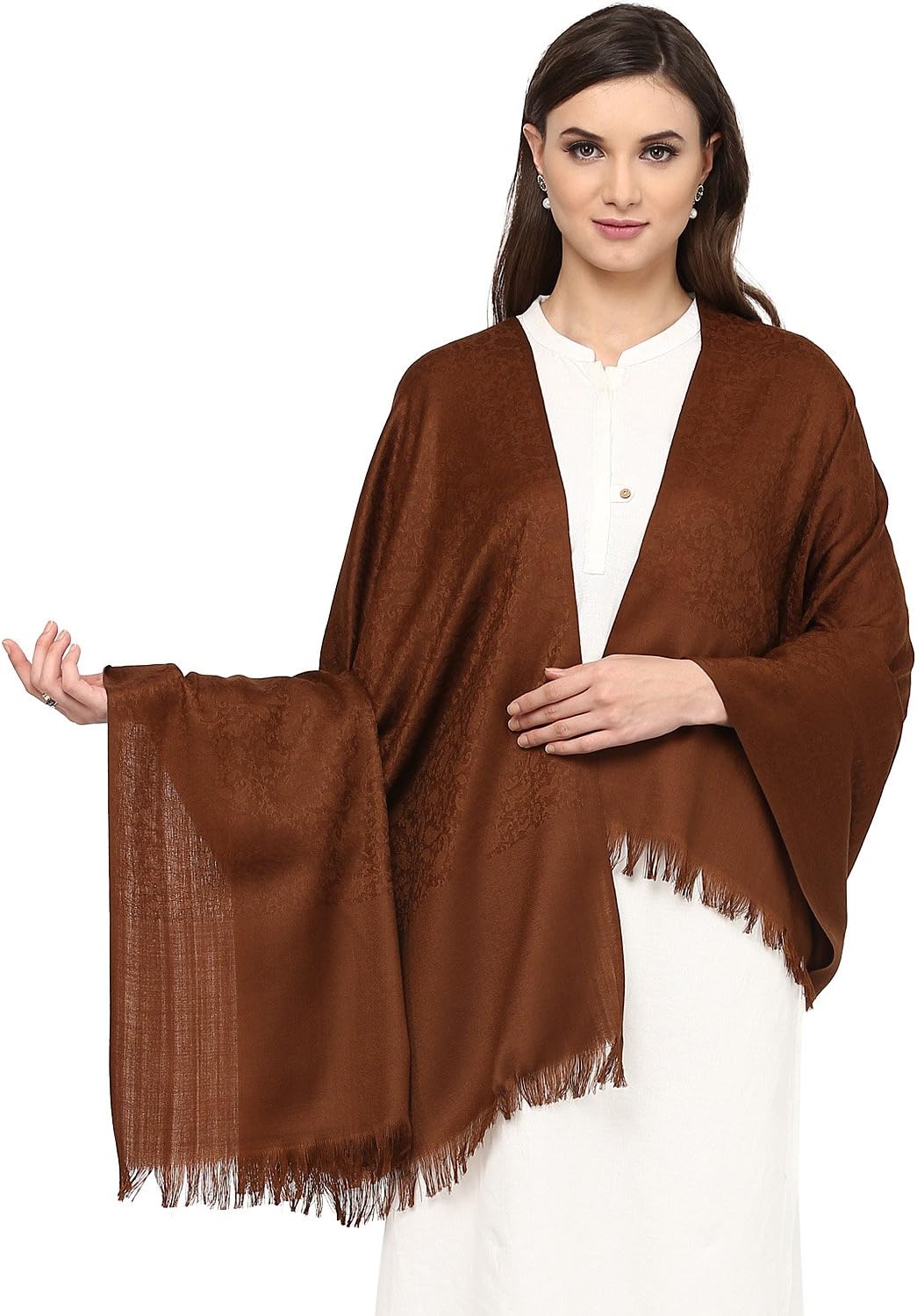 PashtushWomen's Fine Wool Jacquard Shawl, Faux Pashmina, Australian Merino Wool, Soft and Warm
