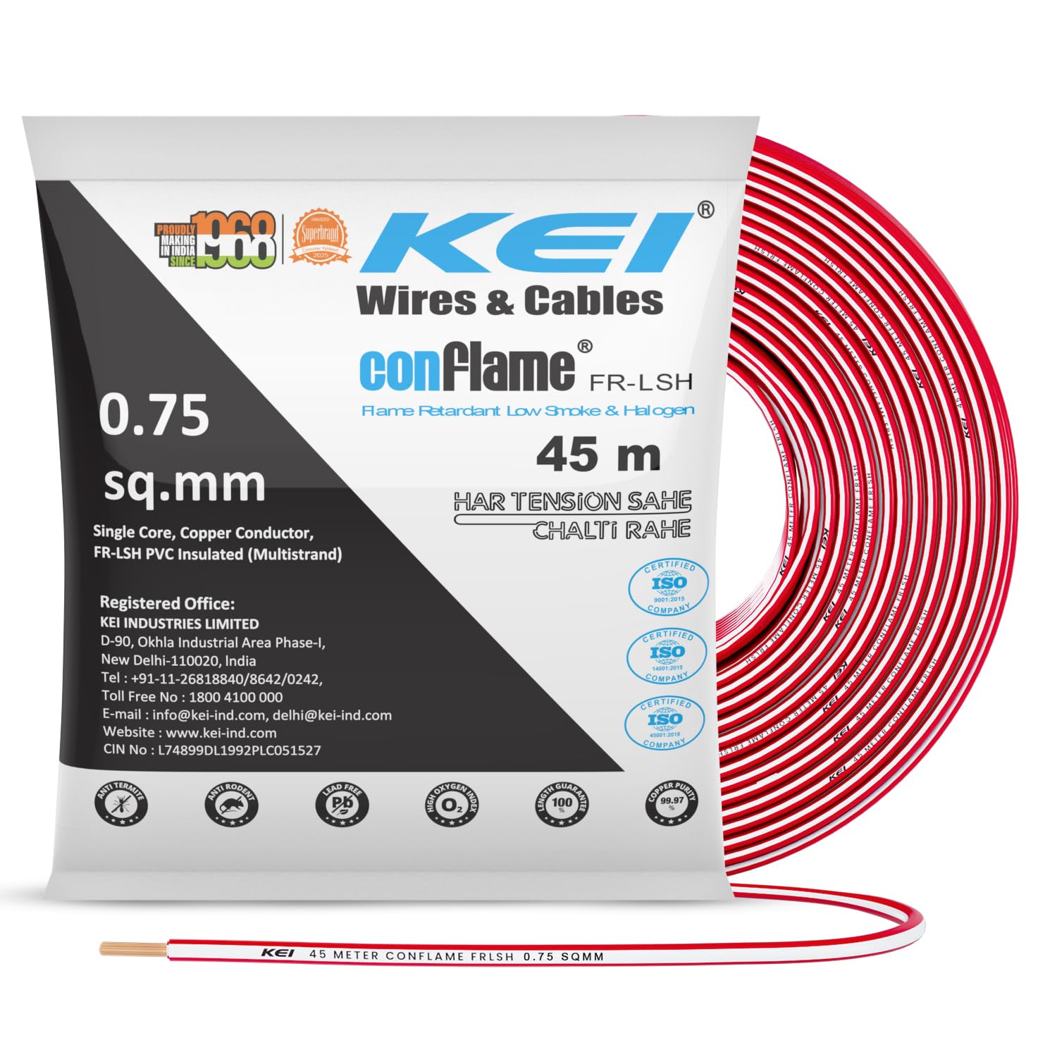 KEI Conflame Wire - 45m Blue House Wire -31
