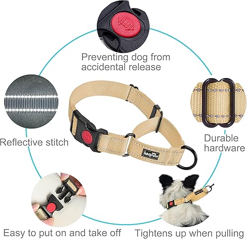 Miniatura 2 de haapaw Paquete de 2 collares de perro Martingale con hebilla de liberación rápida reflectantes, collares de entrenamiento para perros pequeños,