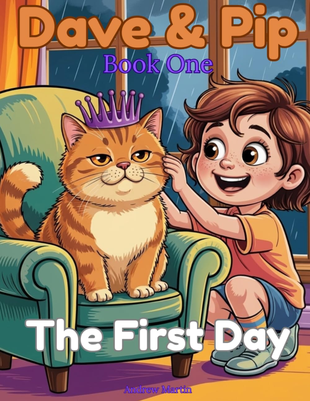 Dave & Pip: The First Day: A Funny Cat Story and Colouring Book for Kids Ages 5–9 (Dave & Pip "The School Holiday Adventures")