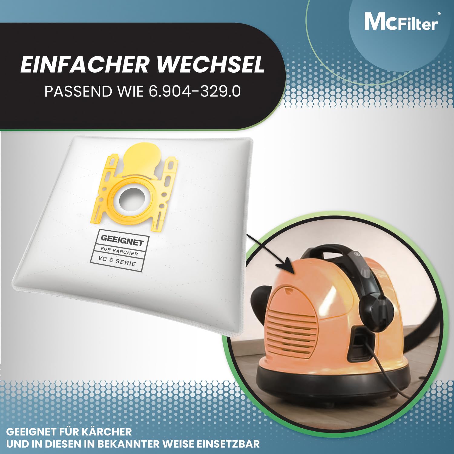 20x Staubsaugerbeutel Passend Für Kärcher VC 6100, 6200, 6300 U.a. – Microvlies, 5-lagig Mit 2 Mikrofiltern