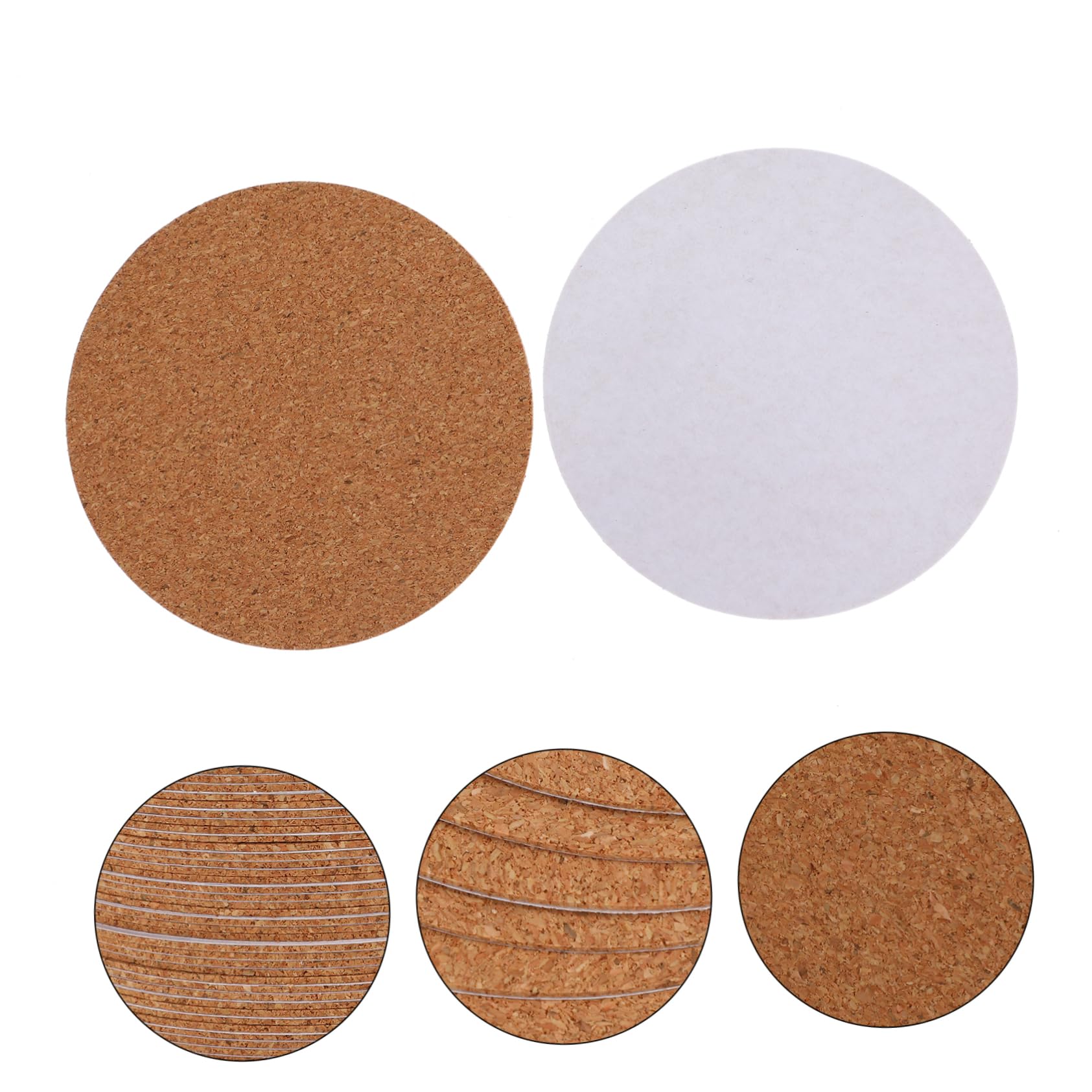 NUOBESTY 5 Ensembles Dessous De Verre en Liège Liés Boire des sous-Verres Tapis De Tasse pour Caboteur De Café À La Maison Décor Rond Plaque Liés Liège Light Brown 60 Pièces X 5