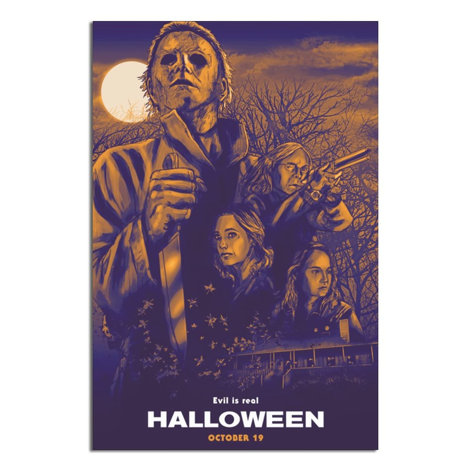 Horror Movie Poster Halloween Michael MyersOffice A Living Room Boys and Girls Bedroom Decorative Wall Decor Poster Gift12x18inchs(30x45cm)