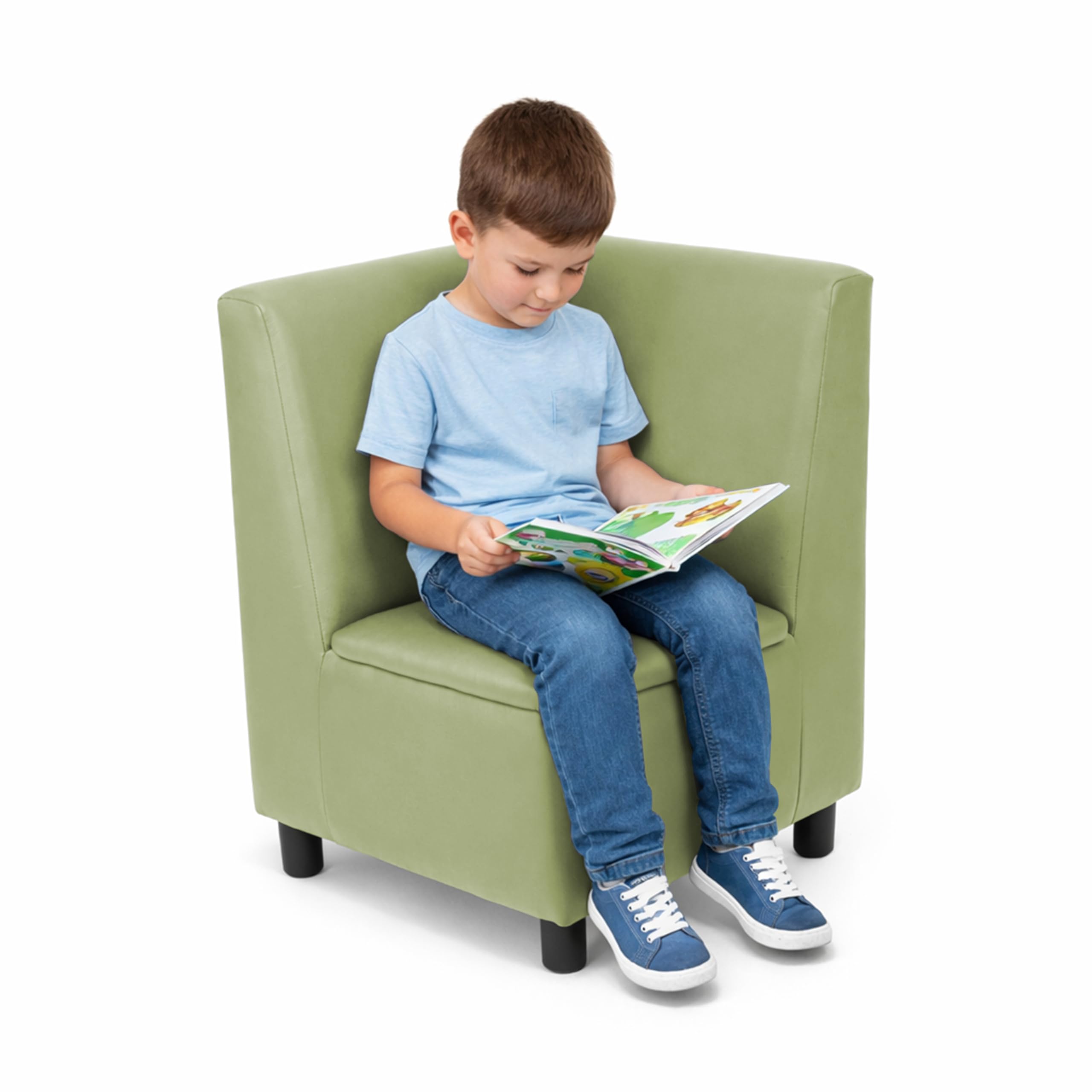 FDP Kid Comfort Collective Modular Corner Armless Chair - Fern Green