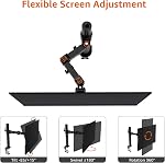 Amazon Basics Single Computer Monitor Stand with Tilt and Rotation, Height Adjustable VESA Desk Arm Mount, Steel, 30 inches, Black