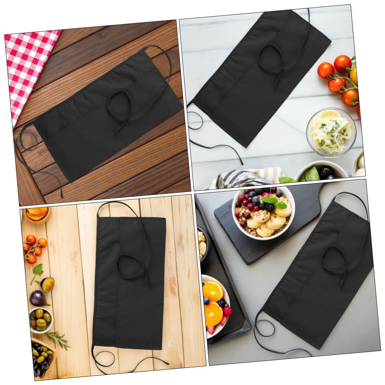 3 Stück Teiliges Bistro Schürzen mit Großen Taschen Verstellbarem Taillengurt Leichtes und Schnelltrocknendes Material Unisex Küchen und Gastronomieschürzen für Restaurant und Bar