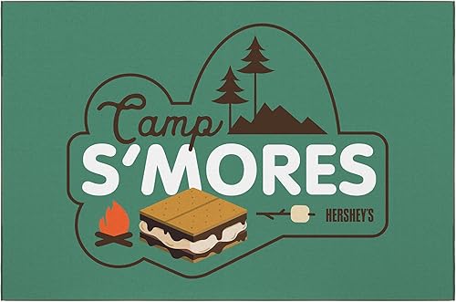 Miniatura 2 de Ottomanson Hershey Smores - Alfombras antideslizantes con diseño de logotipo y parte trasera de goma, 3 x 5 pies, lavables a máquina, alfombras para